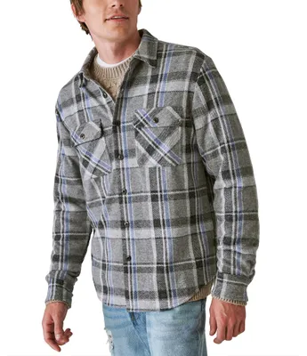 Lucky Brand Long Sleeve Plaid Brushed Knit Shirt