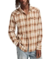 Lucky Brand Long Sleeve Plaid Dobby Western Shirt