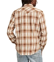 Lucky Brand Long Sleeve Plaid Dobby Western Shirt