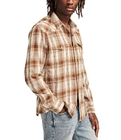 Lucky Brand Long Sleeve Plaid Dobby Western Shirt