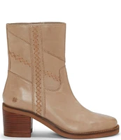 Lucky Brand Milev Leather Stitched Detail Booties