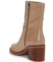 Lucky Brand Milev Leather Stitched Detail Booties