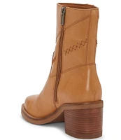 Lucky Brand Milev Leather Stitched Detail Booties