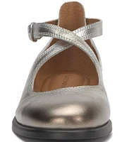 Lucky Brand Necia Leather Cross Strap Mary Jane Flats