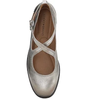 Lucky Brand Necia Leather Cross Strap Mary Jane Flats