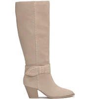 Lucky Brand Risvin Suede Stitch Detailed Tall Boots