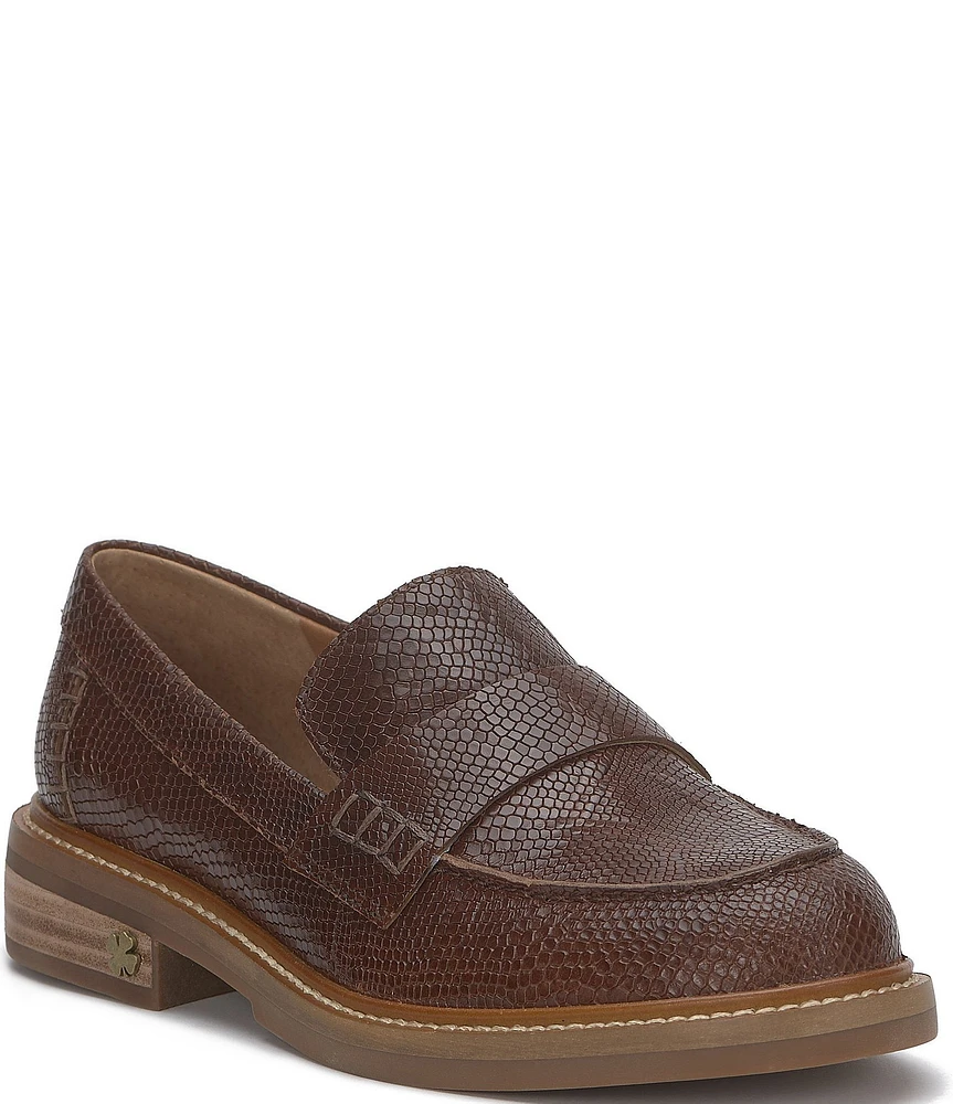 Lucky Brand Salima Leather Snake Print Loafers