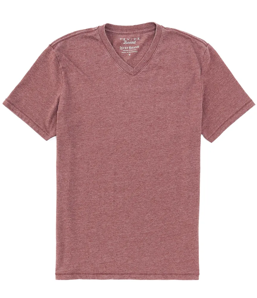 Lucky Brand Short Sleeve Burnout V-Neck T-Shirt