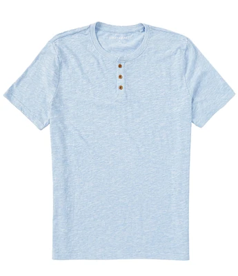 Lucky Brand Short Sleeve Linen Blend Henley T-Shirt