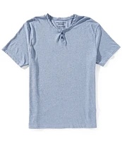 Lucky Brand Short Sleeve Venice Burnout Notch Neck Henley T-Shirt