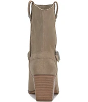 Lucky Brand Sogn Suede Western Buckle Booties