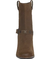 Lucky Brand Sogn Suede Western Buckle Booties