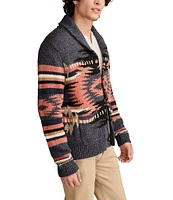 Lucky Brand Southwestern Long Sleeve Shawl Collar Cardigan