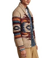 Lucky Brand Southwestern Long Sleeve Shawl Collar Cardigan