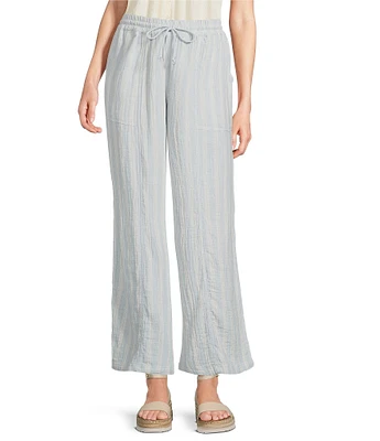 Lucky Brand Striped Gauze Wide Leg Pants