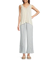 Lucky Brand Striped Gauze Wide Leg Pants