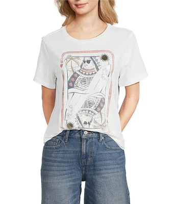 Lucky Brand Surf Queen Classic Crew Neck Short Sleeve Tee Shirt