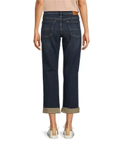 Lucky Brand Sweet Crop Rolled Hem Stretch Denim Mid-Rise Straight Leg Jeans