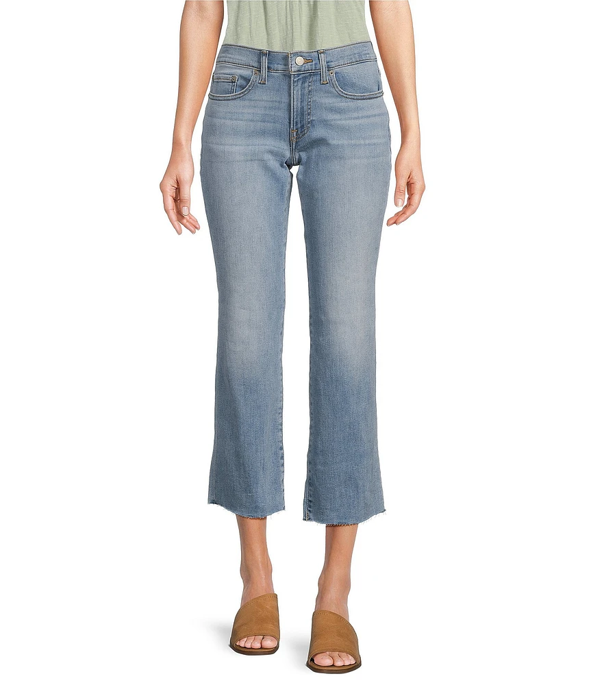 Lucky Brand Sweet Mid Rise Straight Raw Hem Kick Crop Jeans