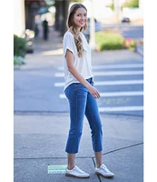 Lucky Brand Sweet Relaxed Straight Leg Denim Kick Crop Jeans