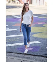 Lucky Brand Sweet Relaxed Straight Leg Denim Kick Crop Jeans
