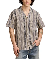 Lucky Brand Textured Stripe Short Sleeve Woven Shirt