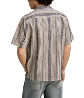 Lucky Brand Textured Stripe Short Sleeve Woven Shirt