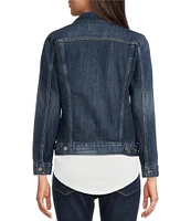 Lucky Brand Tomboy Trucker Long Sleeve Point Collar Denim Jacket