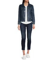 Lucky Brand Tomboy Trucker Long Sleeve Point Collar Denim Jacket