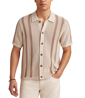 Lucky Brand Vertical Stripe Short Sleeve Polo Sweater