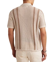 Lucky Brand Vertical Stripe Short Sleeve Polo Sweater