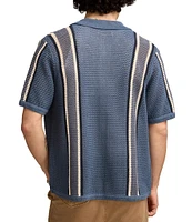 Lucky Brand Vertical Stripe Short Sleeve Polo Sweater