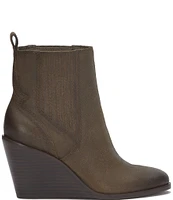 Lucky Brand Wilano Leather Wedge Booties