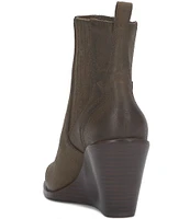 Lucky Brand Wilano Leather Wedge Booties