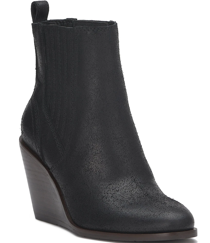 Lucky Brand Wilano Leather Wedge Booties