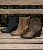 Lucky Brand Wilano Leather Wedge Booties