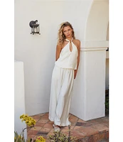 Lucy Paris Bea Flowy Flat Front Wide Leg Coordinating Pants