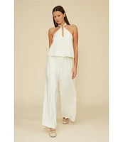 Lucy Paris Bea Flowy Flat Front Wide Leg Coordinating Pants