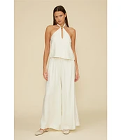 Lucy Paris Bea Flowy Flat Front Wide Leg Coordinating Pants