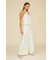 Lucy Paris Bea Flowy Flat Front Wide Leg Coordinating Pants