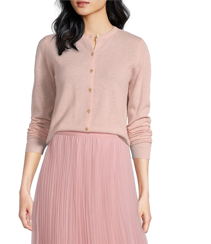 Lucy Paris Betsy Long Sleeve Fit & Flare Button Front Knit Cardigan