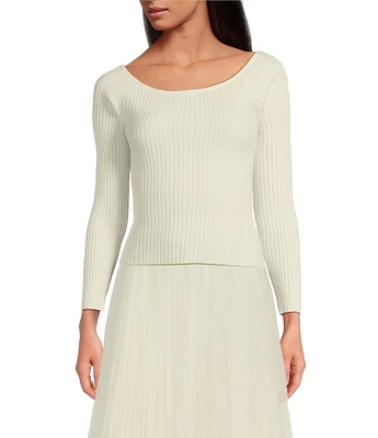 Lucy Paris Boatneck Long Sleeve Over the Shoulder Sweater