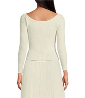 Lucy Paris Boatneck Long Sleeve Over the Shoulder Sweater