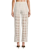 Lucy Paris Crochet Harper Flat Front Wide Leg Coordinating Pants