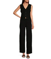 Lucy Paris Double Knit Wide Leg Pants