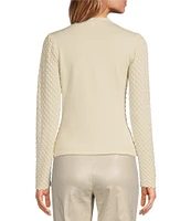 Lucy Paris Dune Bubble Mock Neck Long Sleeve Top