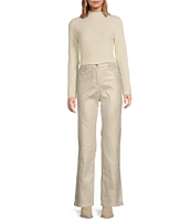 Lucy Paris Dune Bubble Mock Neck Long Sleeve Top