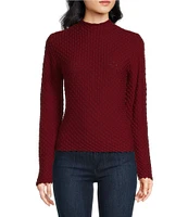 Lucy Paris Dune Bubble Mock Neck Long Sleeve Top