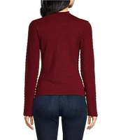 Lucy Paris Dune Bubble Mock Neck Long Sleeve Top