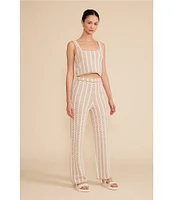 Lucy Paris Coordinating Fiji Geometric Print Square Neck Sleeveless Cropped Knit Tank